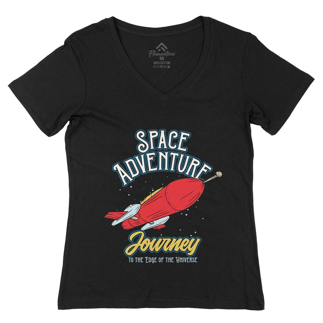 Adventure Womens Organic V-Neck T-Shirt Space D978