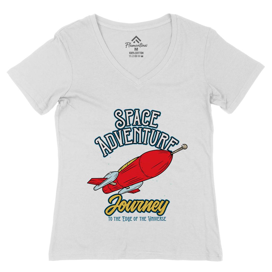 Adventure Womens Organic V-Neck T-Shirt Space D978