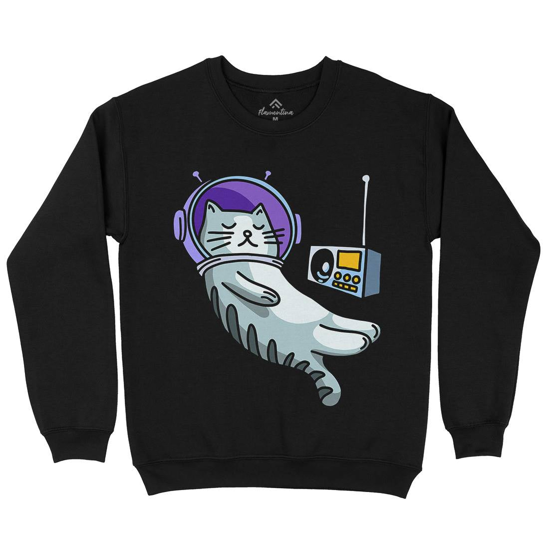 Cat Radio Kids Crew Neck Sweatshirt Space D979