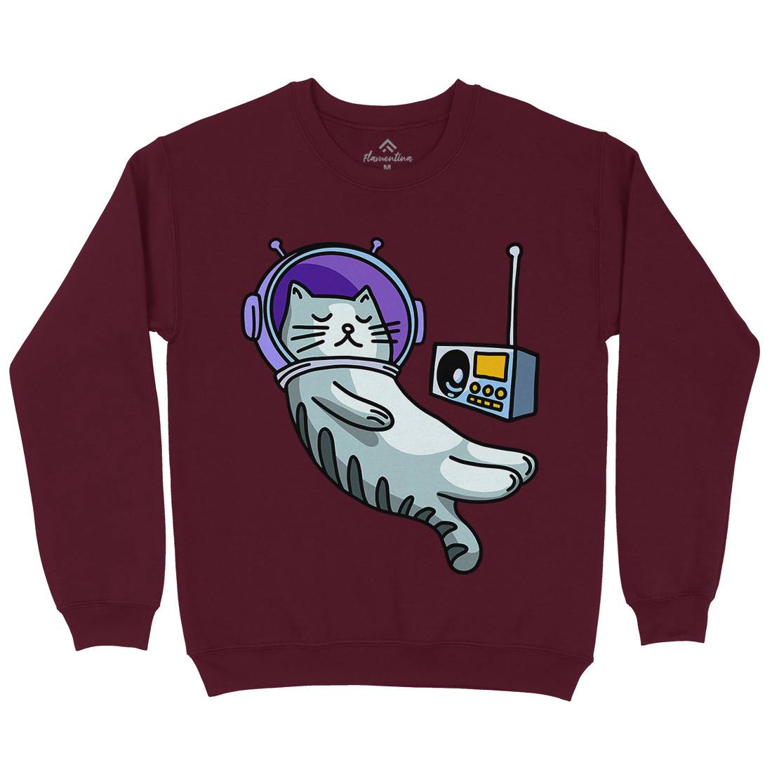 Cat Radio Mens Crew Neck Sweatshirt Space D979
