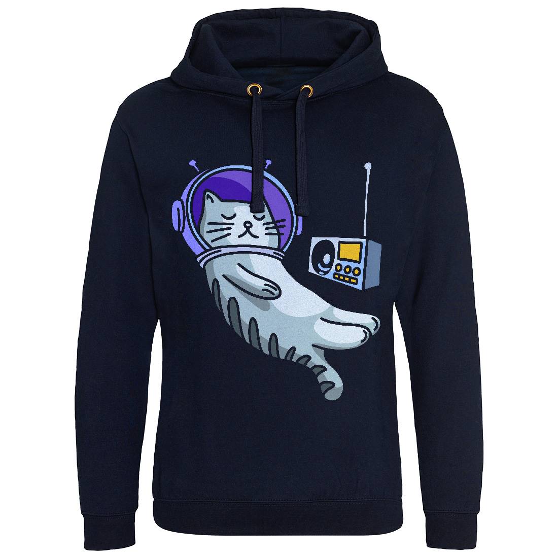 Cat Radio Mens Hoodie Without Pocket Space D979