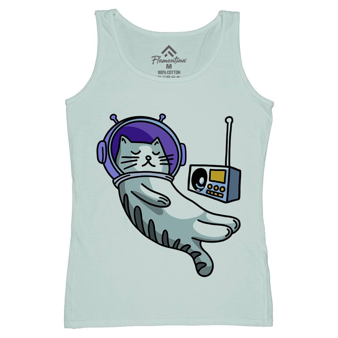 Cat Radio Womens Organic Tank Top Vest Space D979
