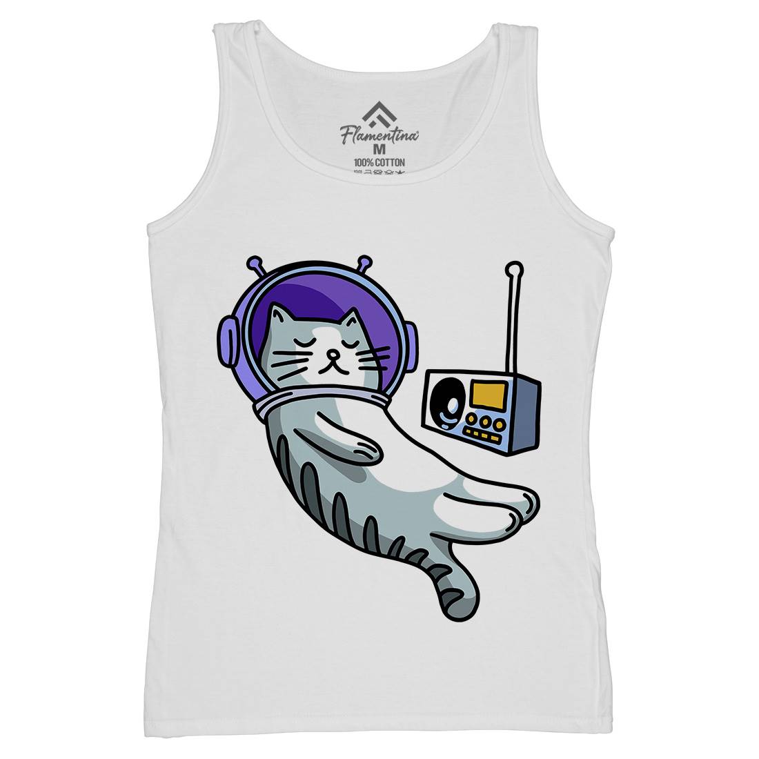 Cat Radio Womens Organic Tank Top Vest Space D979