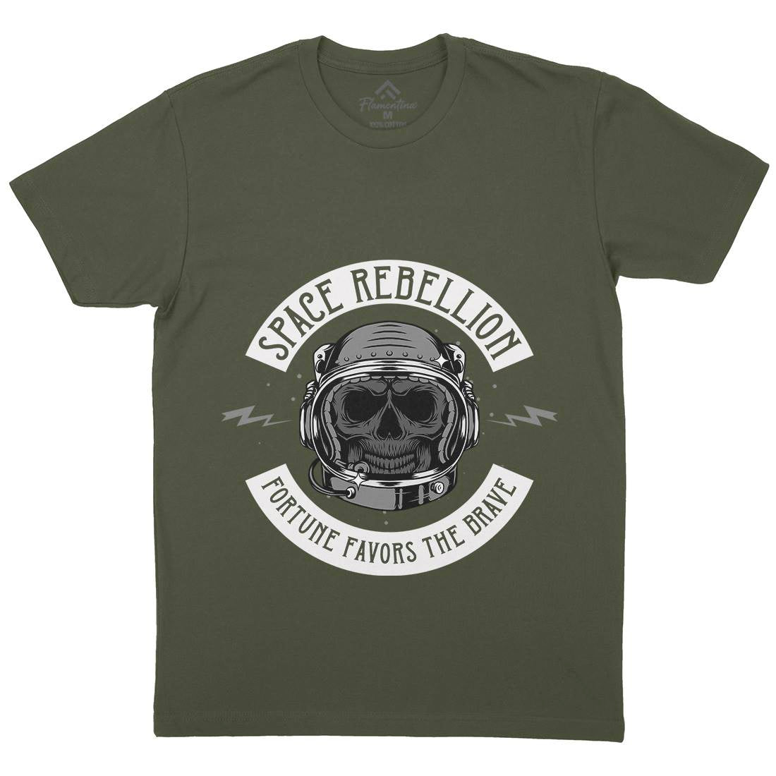 Rebellion Mens Crew Neck T-Shirt Space D981