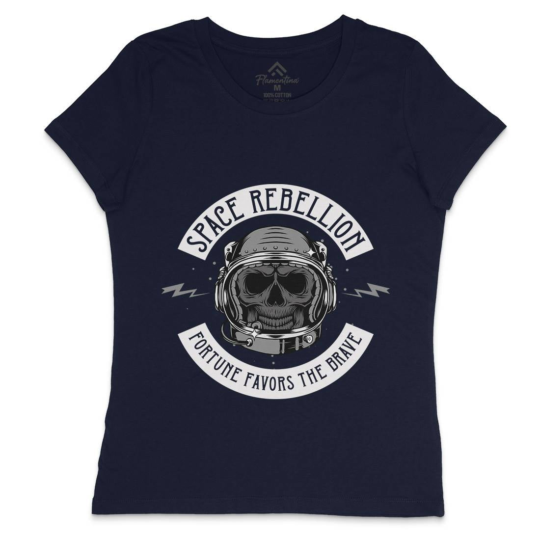 Rebellion Womens Crew Neck T-Shirt Space D981