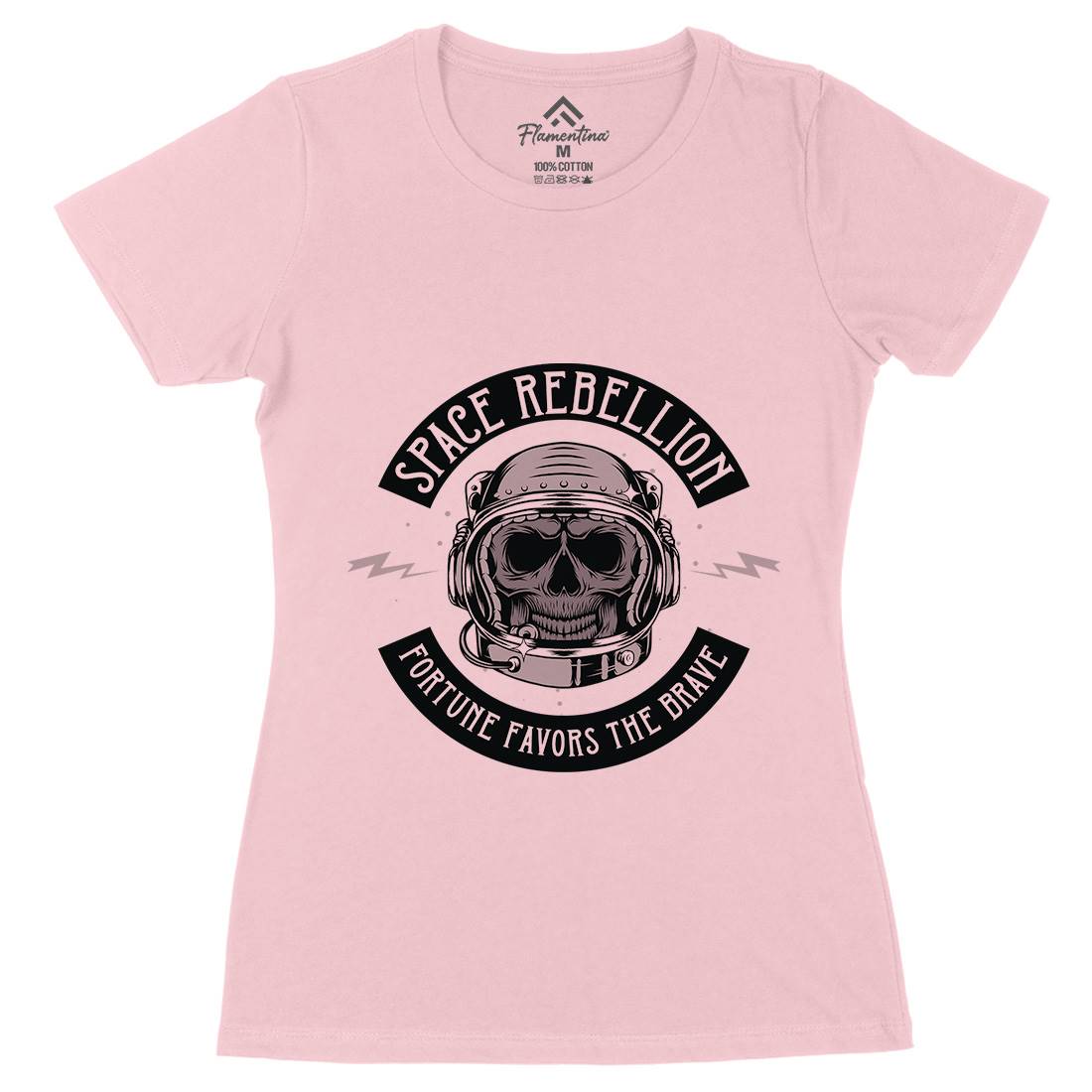 Rebellion Womens Organic Crew Neck T-Shirt Space D981
