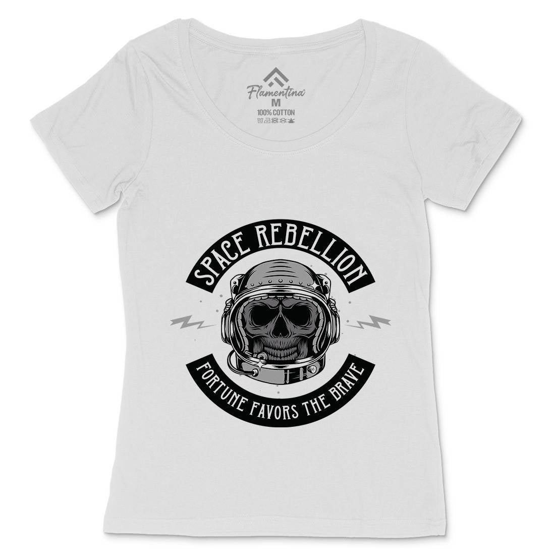 Rebellion Womens Scoop Neck T-Shirt Space D981