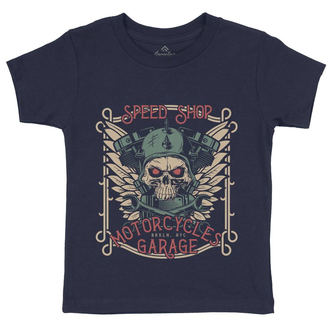 Speed Shop Kids Crew Neck T-Shirt Motorcycles D982