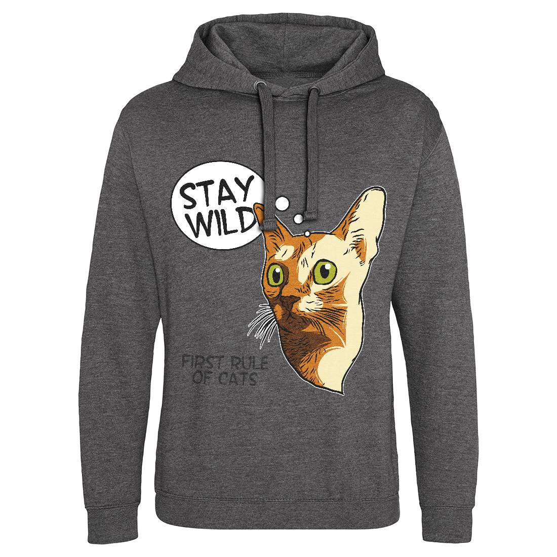 Stay Wild Cat Mens Hoodie Without Pocket Animals D983