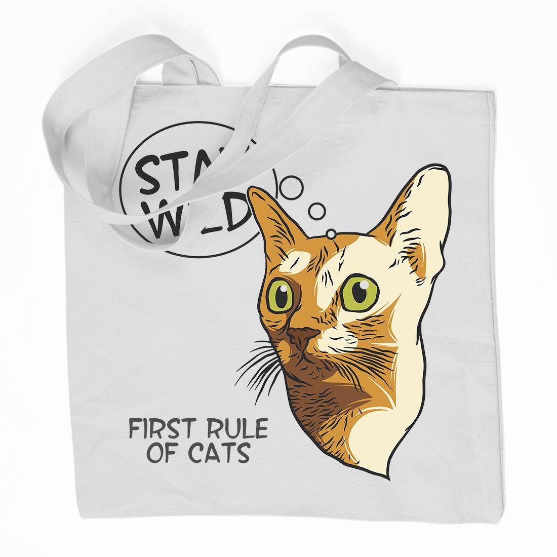 Stay Wild Cat Organic Premium Cotton Tote Bag Animals D983