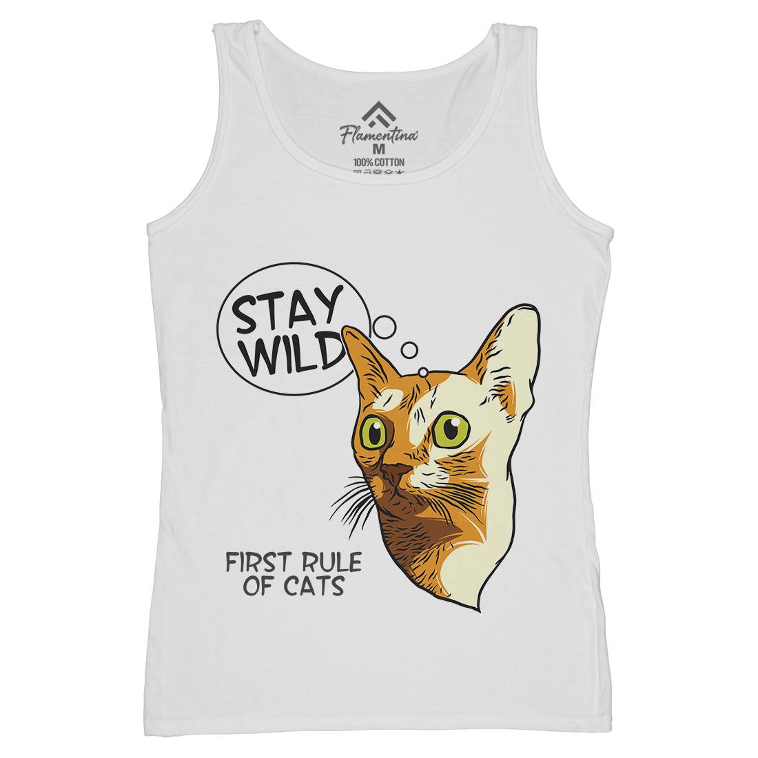 Stay Wild Cat Womens Organic Tank Top Vest Animals D983