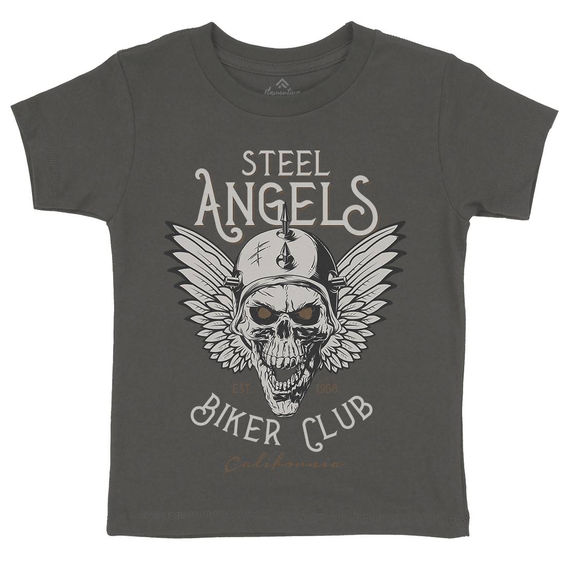 Steel Angels Kids Organic Crew Neck T-Shirt Motorcycles D984