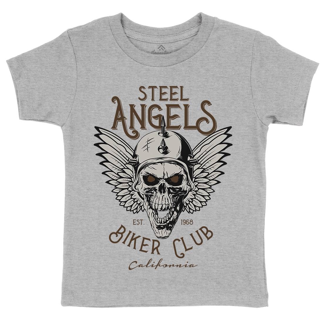 Steel Angels Kids Crew Neck T-Shirt Motorcycles D984
