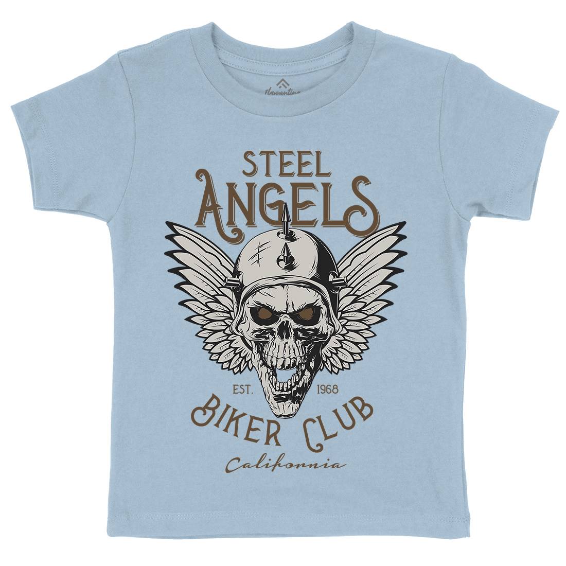 Steel Angels Kids Organic Crew Neck T-Shirt Motorcycles D984
