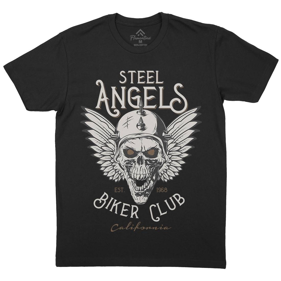 Steel Angels Mens Crew Neck T-Shirt Motorcycles D984