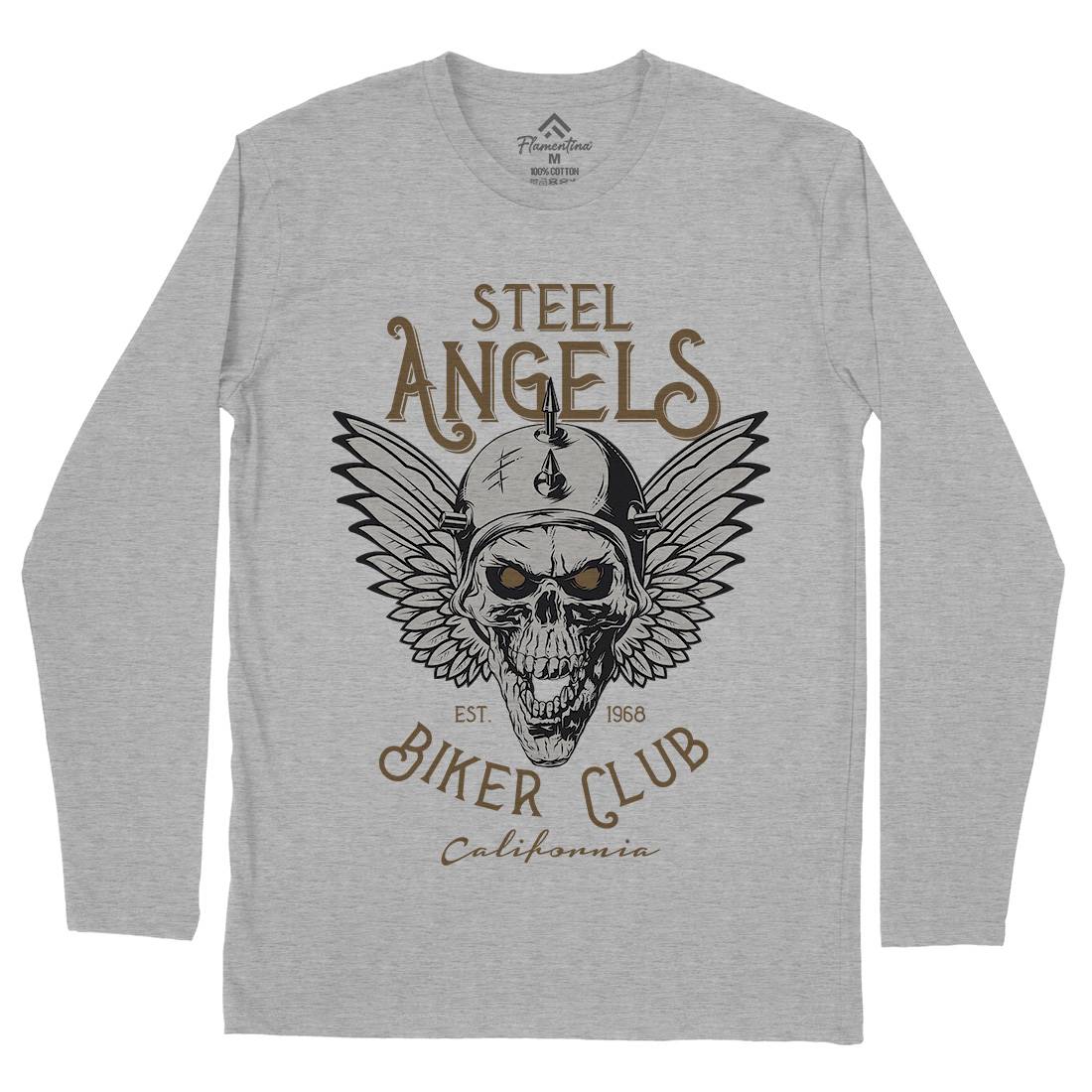 Steel Angels Mens Long Sleeve T-Shirt Motorcycles D984