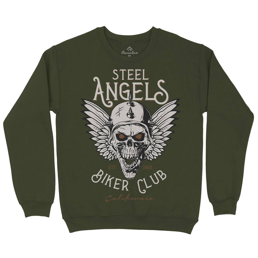 Steel Angels Mens Crew Neck Sweatshirt Motorcycles D984
