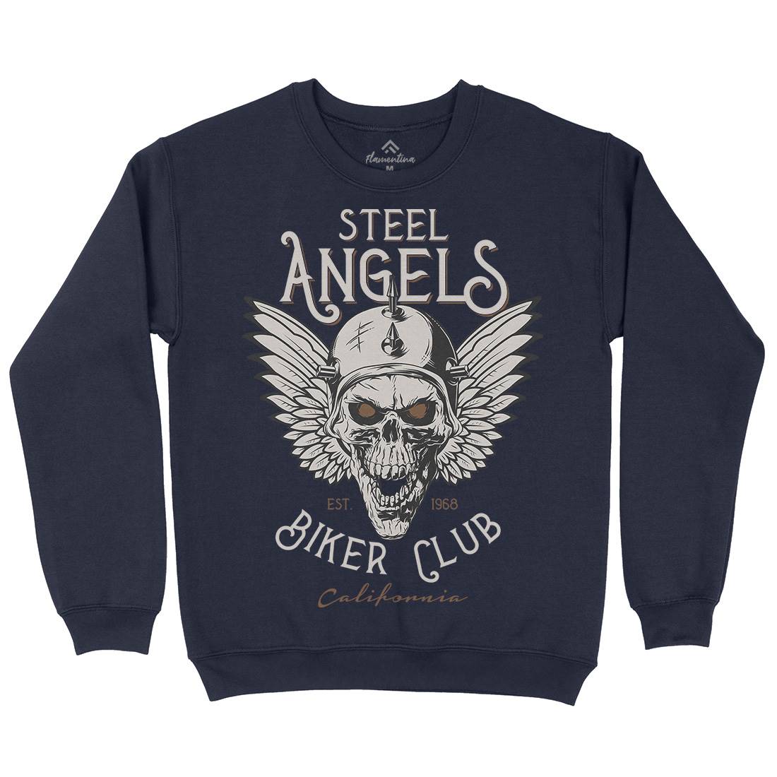 Steel Angels Mens Crew Neck Sweatshirt Motorcycles D984