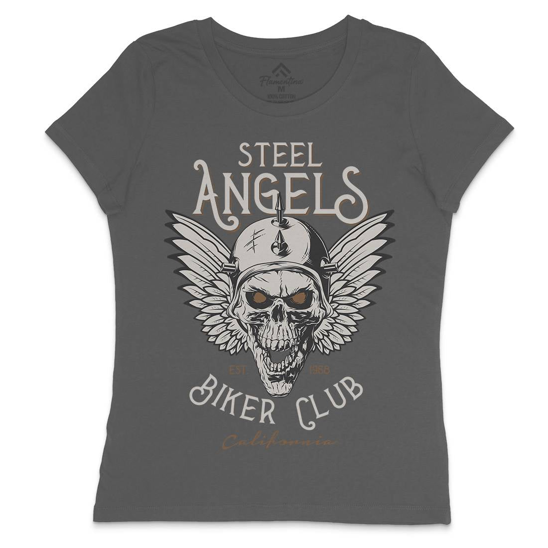 Steel Angels Womens Crew Neck T-Shirt Motorcycles D984