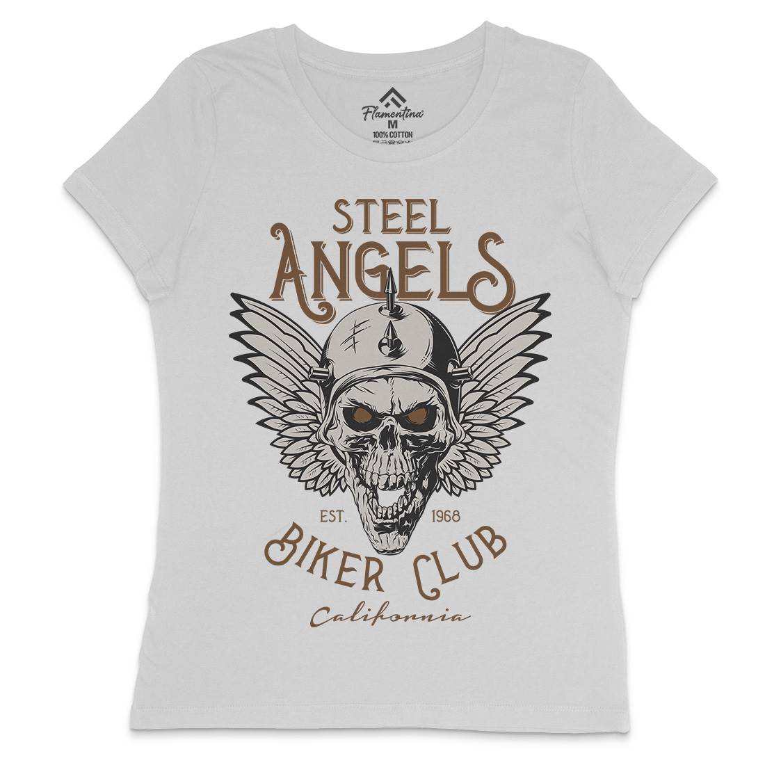 Steel Angels Womens Crew Neck T-Shirt Motorcycles D984