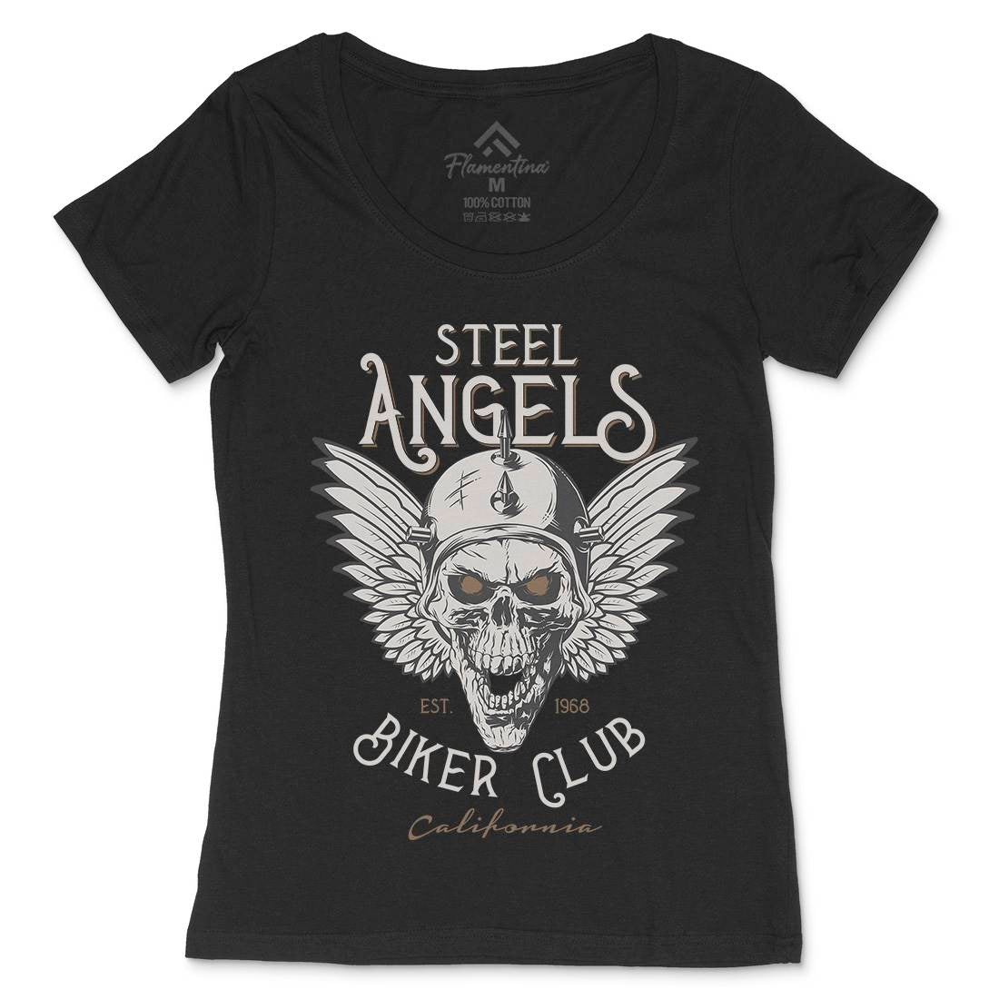 Steel Angels Womens Scoop Neck T-Shirt Motorcycles D984