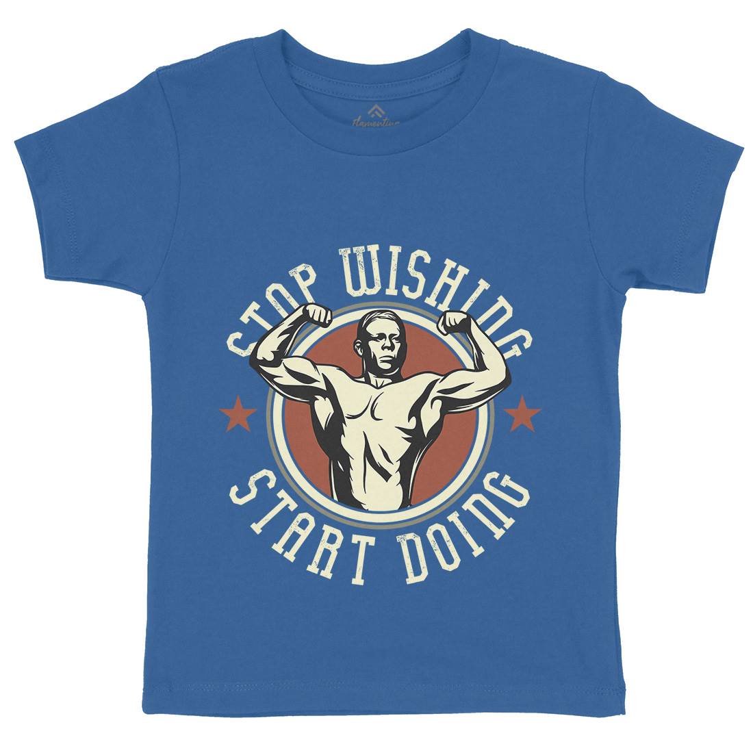 Stop Wishing Kids Crew Neck T-Shirt Gym D985