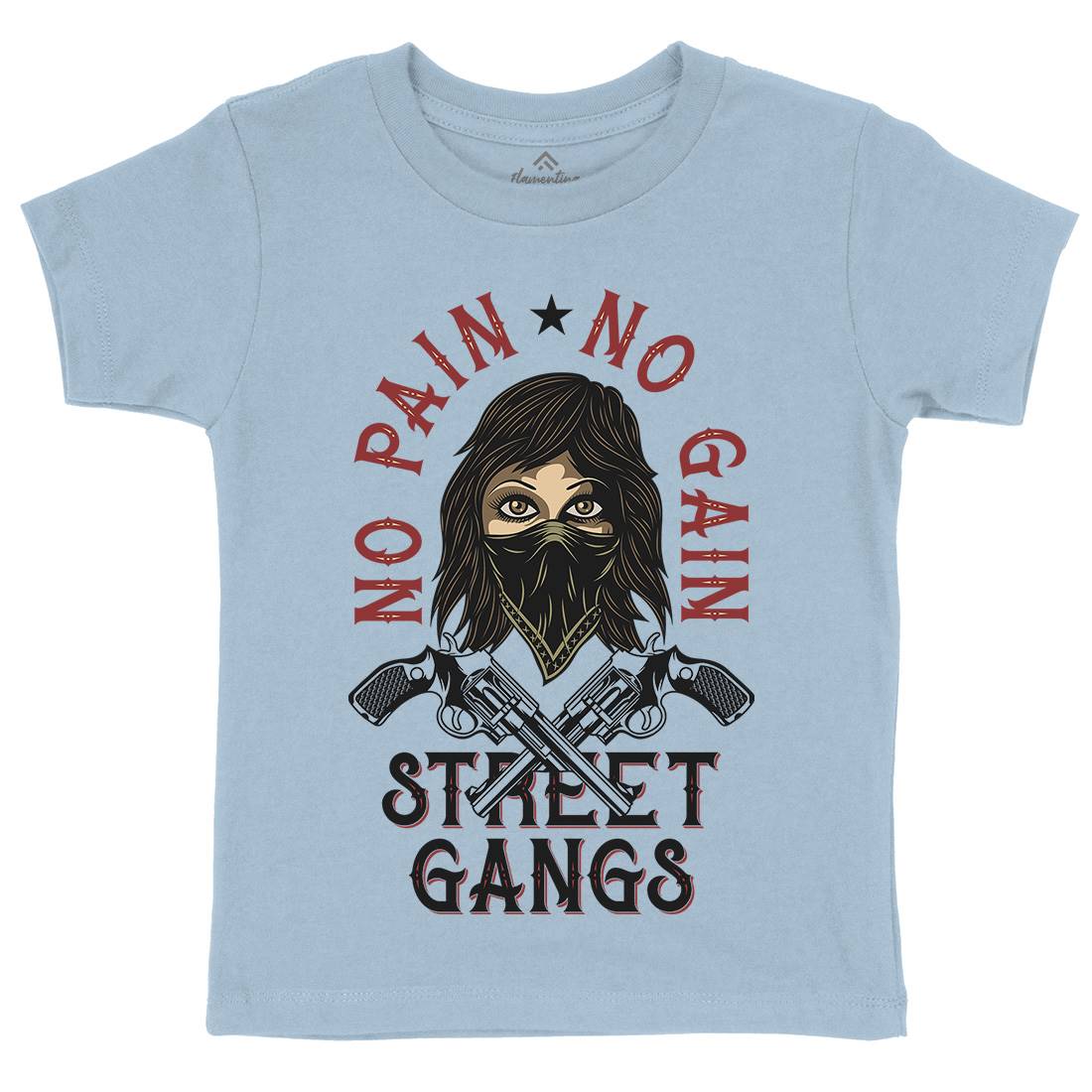 Street Gangs Kids Organic Crew Neck T-Shirt Retro D986