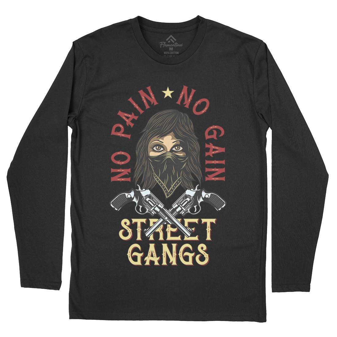 Street Gangs Mens Long Sleeve T-Shirt Retro D986