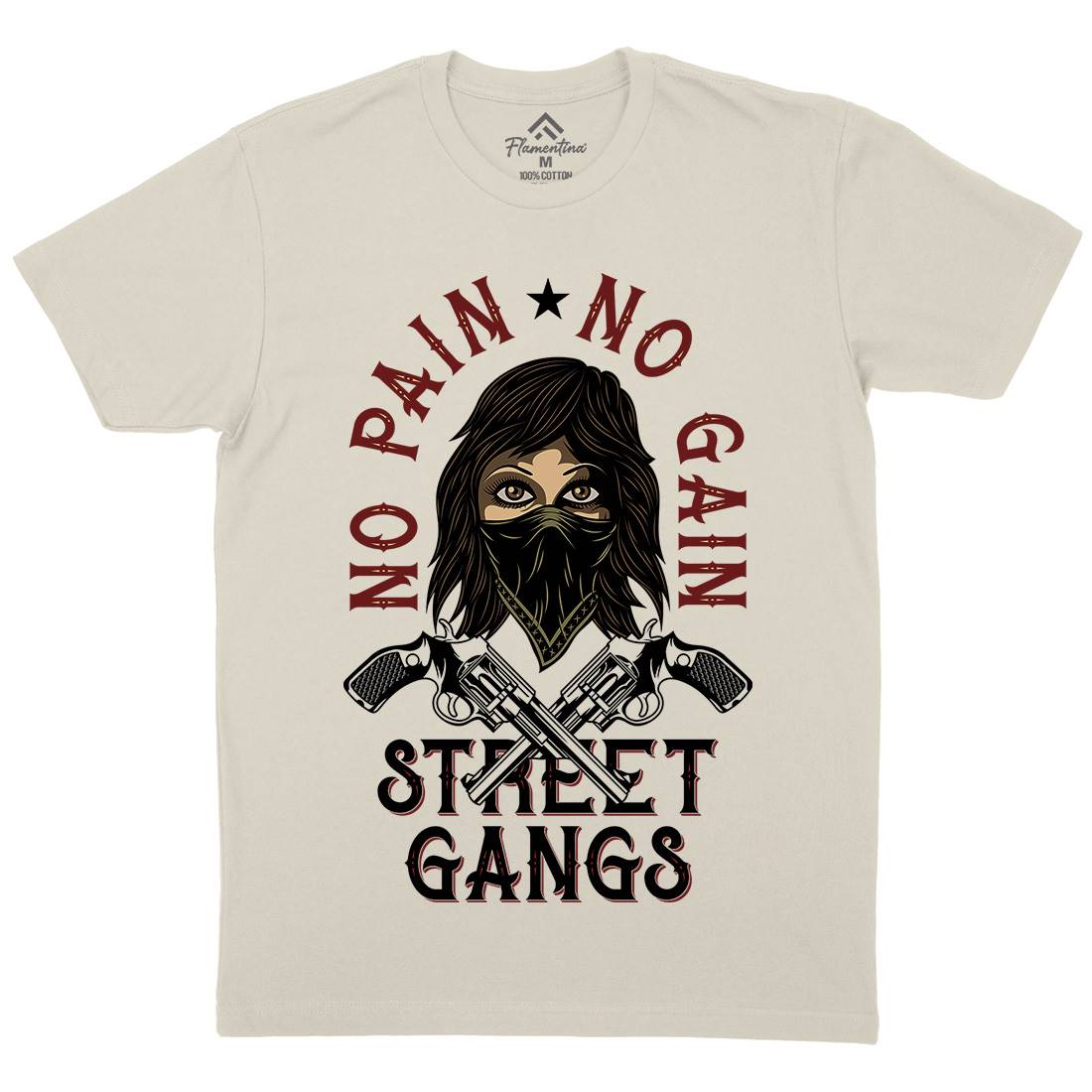 Street Gangs Mens Organic Crew Neck T-Shirt Retro D986
