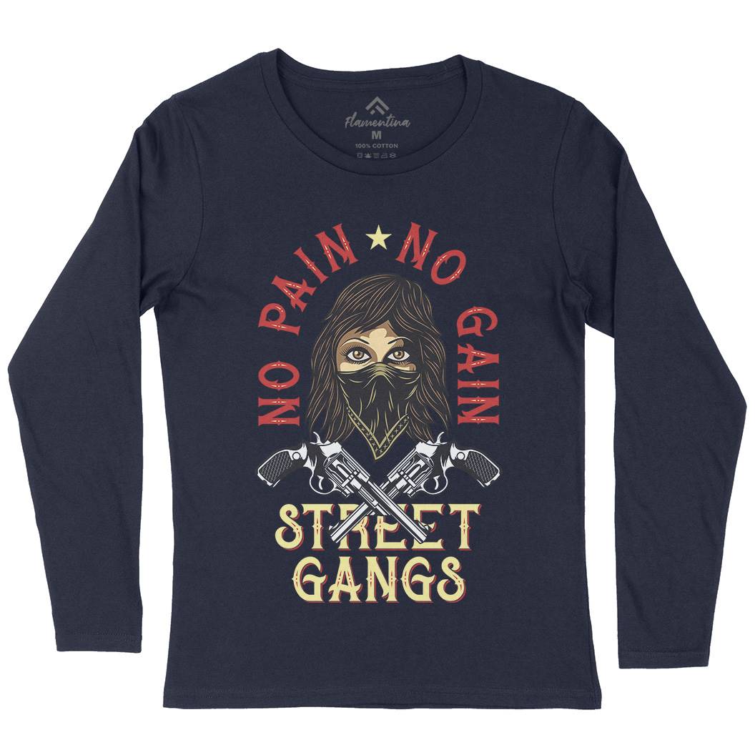 Street Gangs Womens Long Sleeve T-Shirt Retro D986