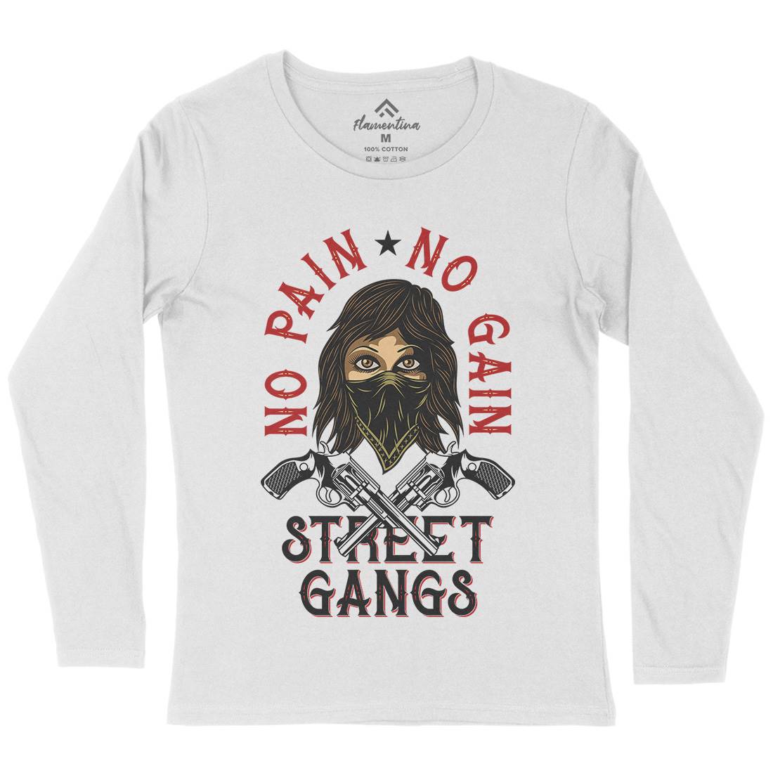 Street Gangs Womens Long Sleeve T-Shirt Retro D986