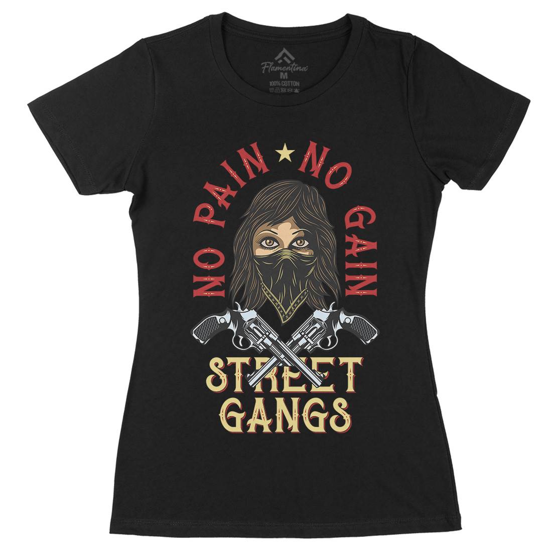 Street Gangs Womens Organic Crew Neck T-Shirt Retro D986