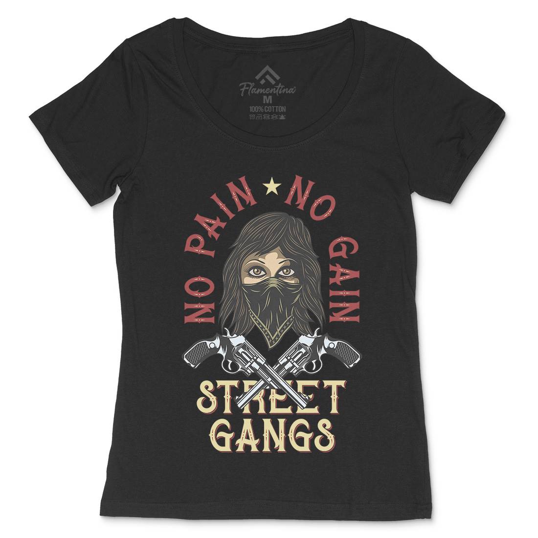 Street Gangs Womens Scoop Neck T-Shirt Retro D986