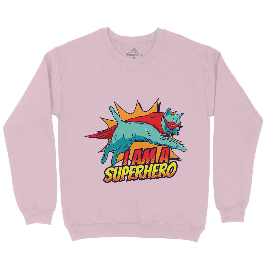 Superhero Cat Kids Crew Neck Sweatshirt Animals D987
