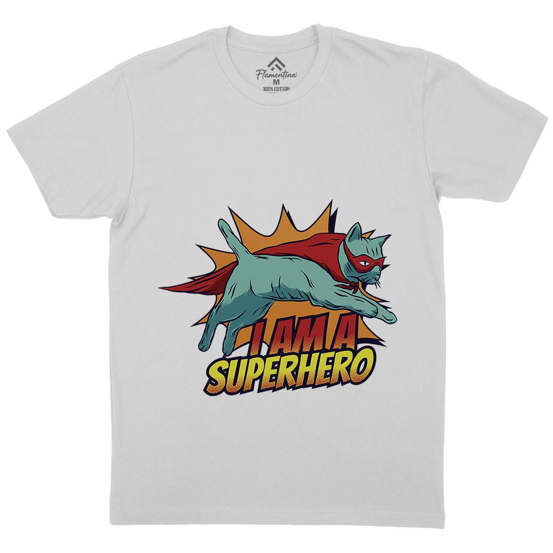 Superhero Cat Mens Crew Neck T-Shirt Animals D987