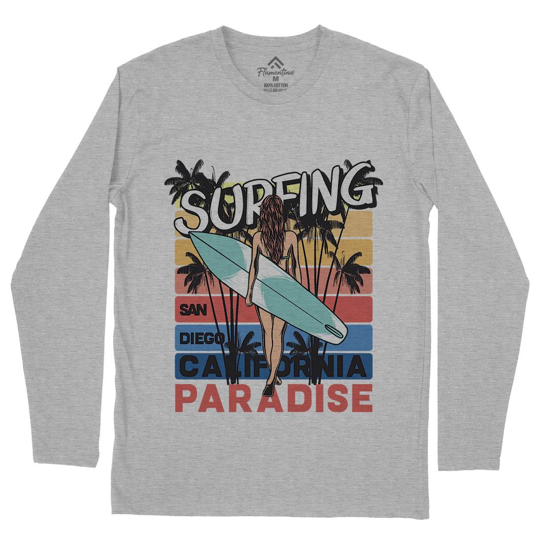Surfing California Mens Long Sleeve T-Shirt Surf D988
