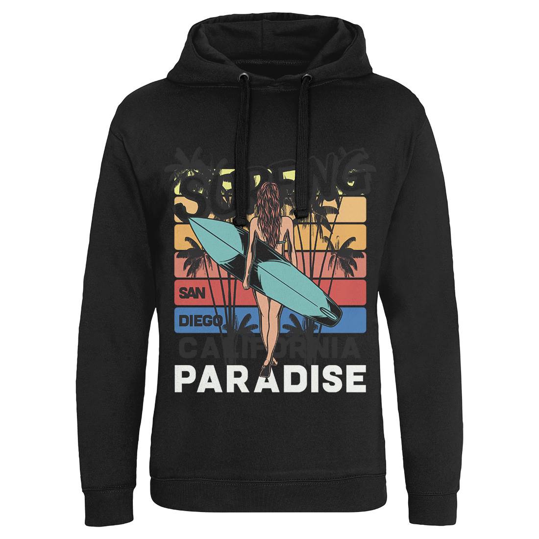 Surfing California Mens Hoodie Without Pocket Surf D988
