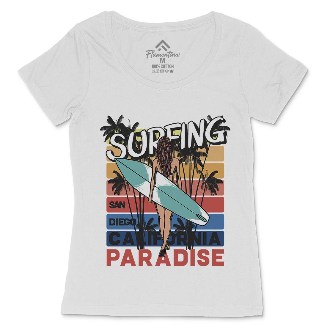 Surfing California Womens Scoop Neck T-Shirt Surf D988