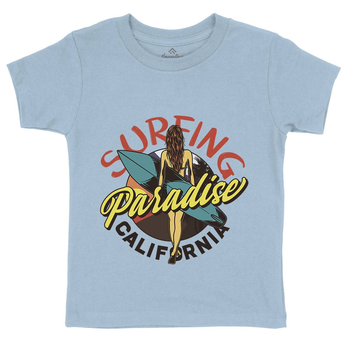 Surfing Paradise Kids Crew Neck T-Shirt Surf D989