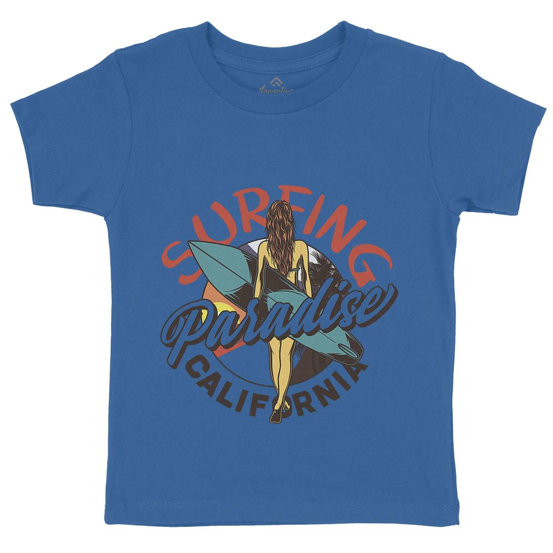 Surfing Paradise Kids Crew Neck T-Shirt Surf D989