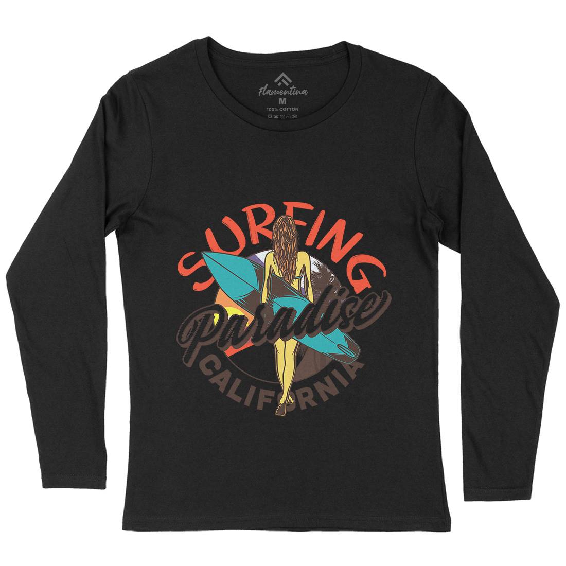 Surfing Paradise Womens Long Sleeve T-Shirt Surf D989