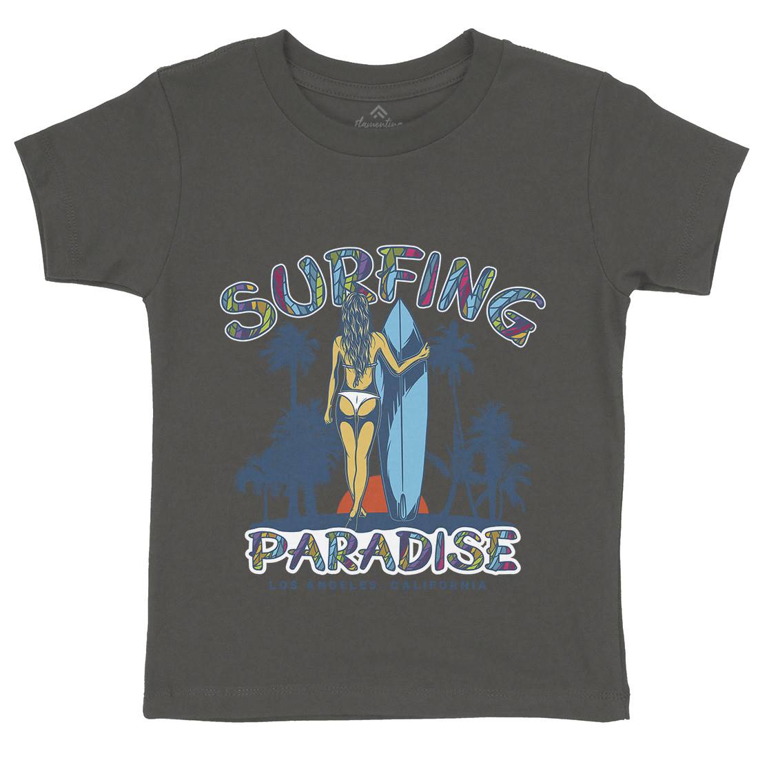 Surfing Paradise La Kids Crew Neck T-Shirt Surf D990