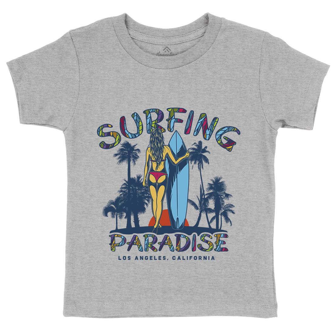 Surfing Paradise La Kids Crew Neck T-Shirt Surf D990