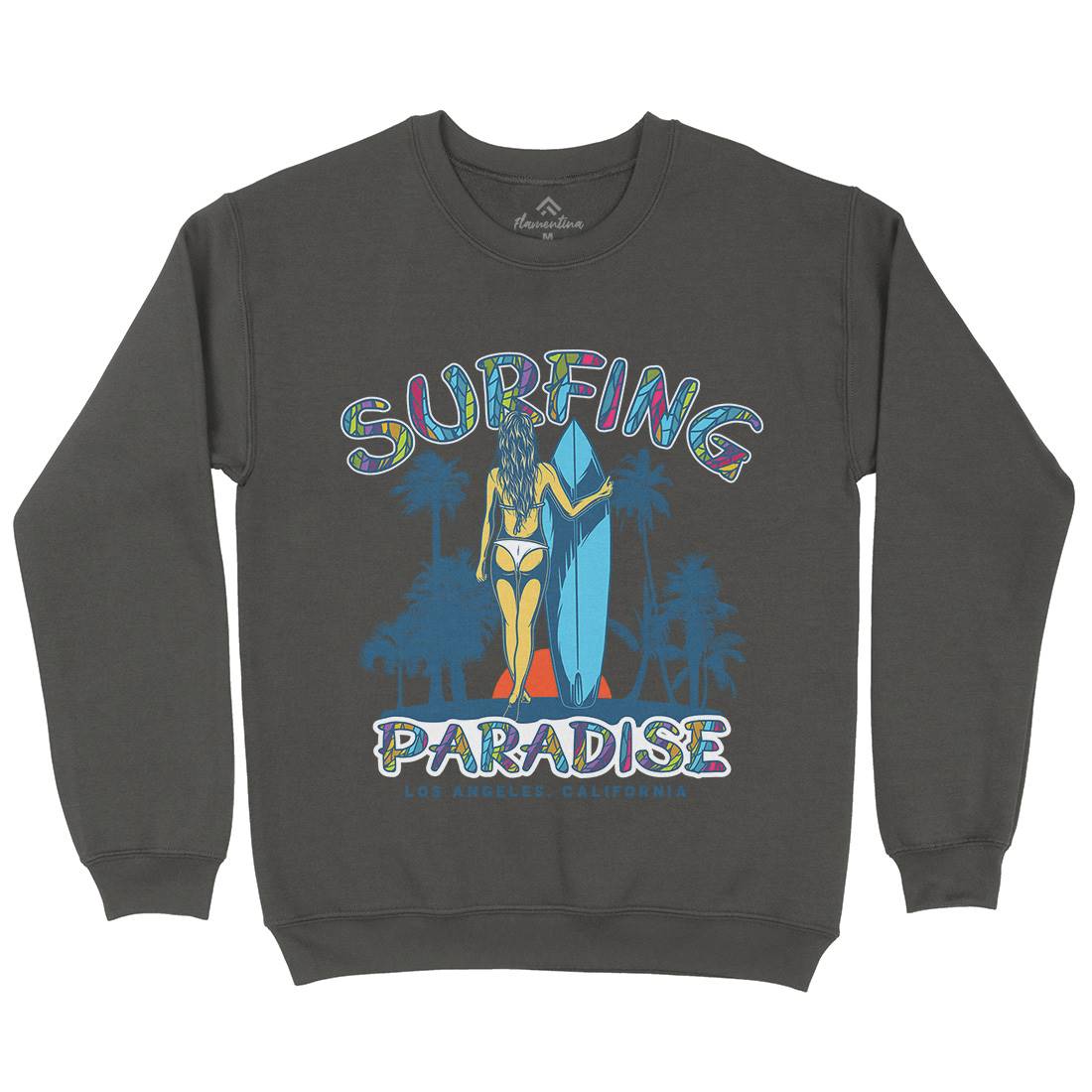 Surfing Paradise La Mens Crew Neck Sweatshirt Surf D990