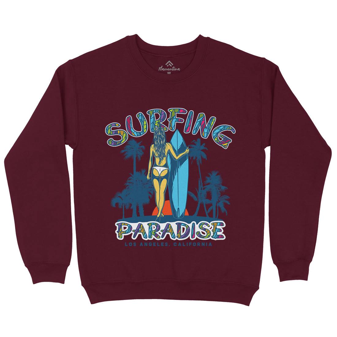 Surfing Paradise La Mens Crew Neck Sweatshirt Surf D990