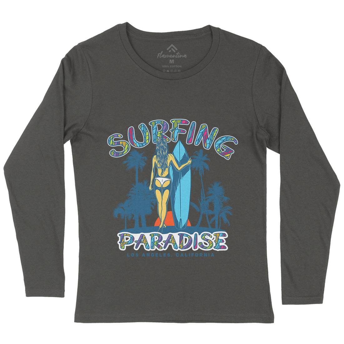 Surfing Paradise La Womens Long Sleeve T-Shirt Surf D990