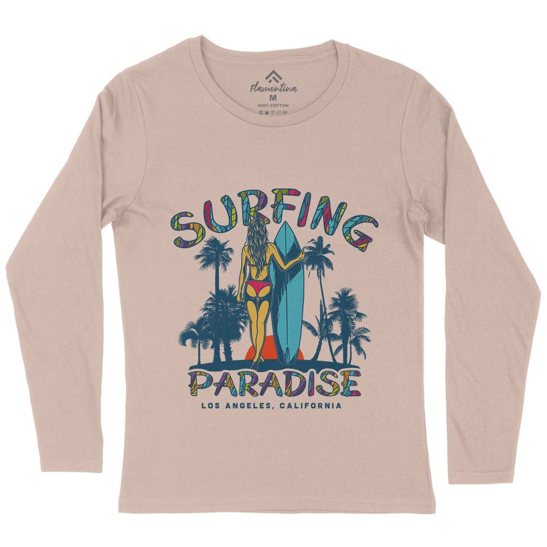 Surfing Paradise La Womens Long Sleeve T-Shirt Surf D990