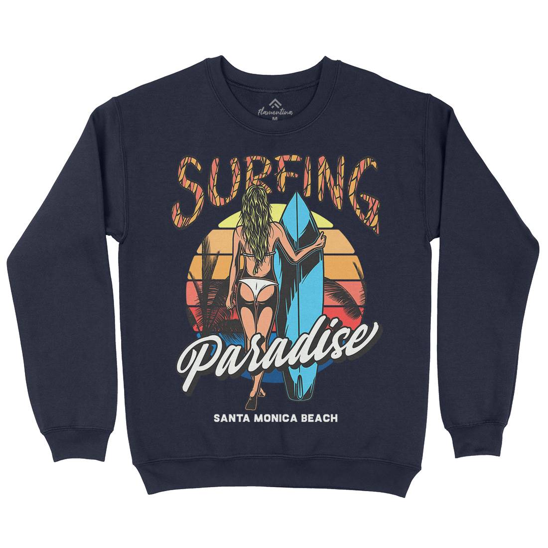 Surfing Paradise Santa Monica Kids Crew Neck Sweatshirt Surf D991