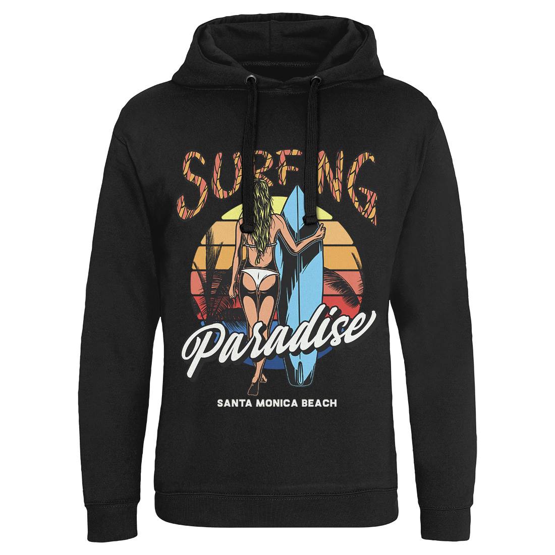 Surfing Paradise Santa Monica Mens Hoodie Without Pocket Surf D991