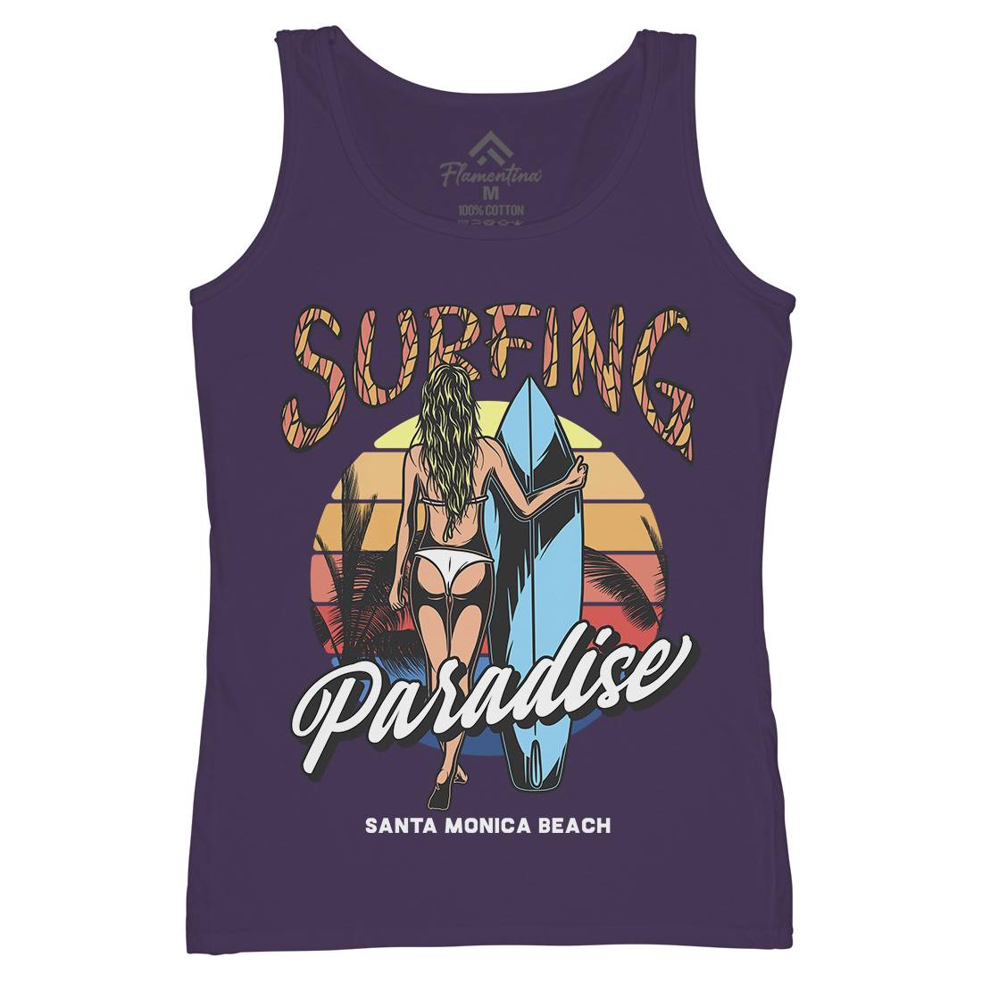 Surfing Paradise Santa Monica Womens Organic Tank Top Vest Surf D991